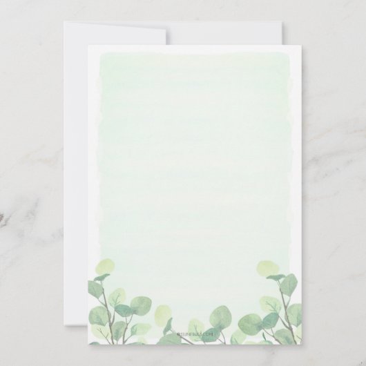 Boho Elephant Waterverf Greenery Baby shower Kaart (Achterkant)