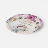 Boho Elephant Wild One Birthday Baby shower Papieren Bordje (Gekanteld)