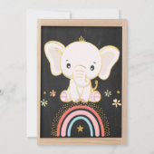 Boho Elephant zit op het Baby shower van de regenb Kaart (Achterkant)