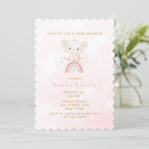 Boho Elephant zit op het Baby shower van de regenb Kaart