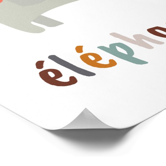 Boho éléphante Nursery Room Art Poster (Hoek)