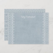 Boho Embroidery Tribal Pattern Stationery - Blue (Voorkant / Achterkant)
