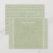 Boho Embroidery Tribal Pattern Stationery - Green (Voorkant / Achterkant)