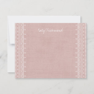 Boho Embroidery Tribal Pattern Stationery - Roze