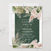 BOHO Emerald Green Pampas Grass Peach Wedding (Voorkant)