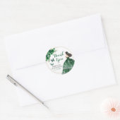 Boho Emerald Green Quinceañera Dank je Ronde Sticker (Envelop)