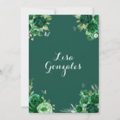 Boho Emerald Green Quinceanera Kaart (Achterkant)