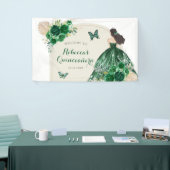 Boho Emerald Green Quinceañera Large Spandoek (Beurs)