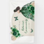 Boho Emerald Green Quinceañera Large Spandoek (Verticaal)