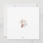 Boho Emerald Green White Pampas Grass Wedding Save The Date (Achterkant)