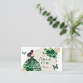 Boho Emerald Groen Prinses Quinceañera Plaatskaartje (Staand voorkant)