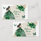 Boho Emerald Groen Prinses Quinceañera Plaatskaartje (Voorkant / Achterkant)