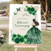 Boho Emerald Groen Quinceañera Welkomstbord Poster