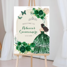 Boho Emerald Groen Quinceañera Welkomstbord