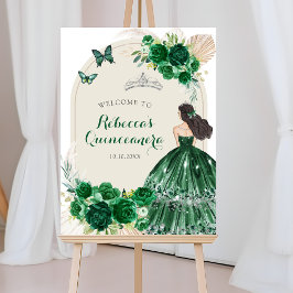 Boho Emerald Groen Quinceañera Welkomstbord Poster