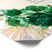 Boho Emerald Groen Quinceañera Zitkaarten Teken Poster (Hoek)