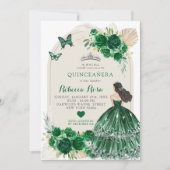 Boho Emerald Groene Rozen Princesa Quinceañera Kaart (Voorkant)