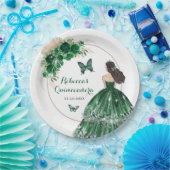 Boho Emerald Groene Rozen Prinses Quinceañera Papieren Bordje (Feest)