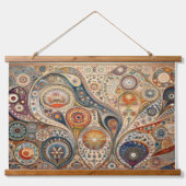 Boho en Folk Art Fusion Muur Hangen Hangend Wandkleed (Voorkant)