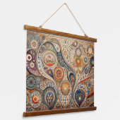 Boho en Folk Art Fusion Muur Hangen Hangend Wandkleed (Gebogen)