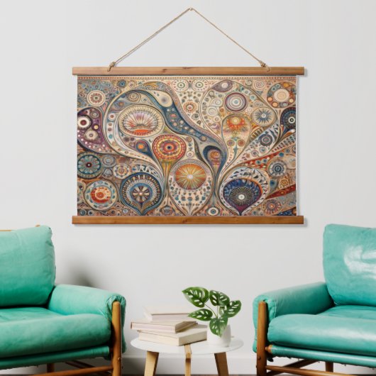 Boho en Folk Art Fusion Muur Hangen Hangend Wandkleed (Woonkamer)