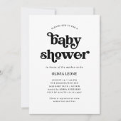 Boho en Retro Black en White | BABY SHOWER Kaart (Voorkant)
