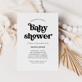Boho en Retro Black en White | BABY SHOWER Kaart