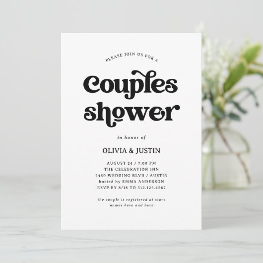 Boho en Retro Black en White | Kogelschoen Kaart (Staand voorkant)