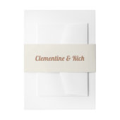 Boho en Retro Neutrale Bruiloft Uitnodigingen Wikkel (Voorkant Voorbeeld)