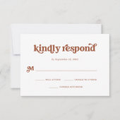 Boho en Retro Terracotta en White RSVP Kaartje (Voorkant)
