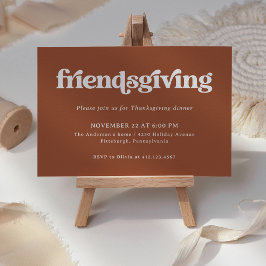 Boho en Retro Terracotta | Friendsgiving Diner Kaart