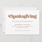 Boho en Retro | Thanksgiving Diner Kaart (Voorkant)