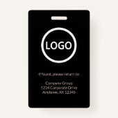 Boho en zwart werknemer foto ID Bedrijfsbeveiligin Badge (Achterkant)