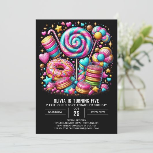 Boho Enchanted Candyland Digital Birthday Kaart (Staand voorkant)