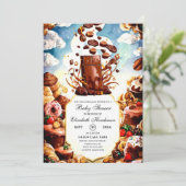 Boho Enchanted Chocolate Baby shower Kaart (Staand voorkant)
