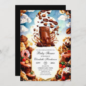 Boho Enchanted Chocolate Baby shower Kaart (Voorkant / Achterkant)