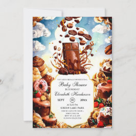 Boho Enchanted Chocolate Baby shower Kaart