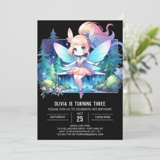 Boho Enchanted Fairy Verjaardag Kaart (Staand voorkant)