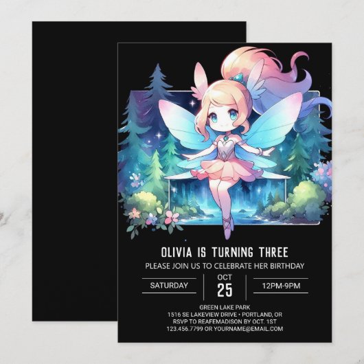 Boho Enchanted Fairy Verjaardag Kaart (Voorkant / Achterkant)