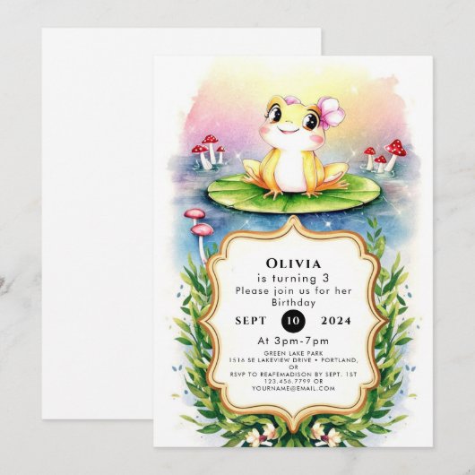 Boho Enchanted Frog Verjaardag Kaart (Voorkant / Achterkant)
