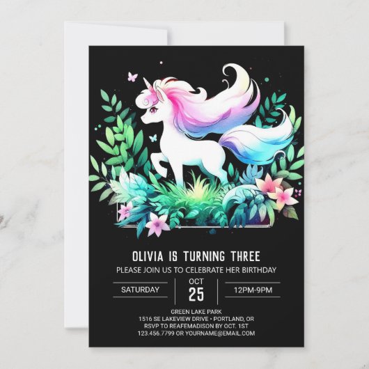 Boho Enchanted Horse Verjaardag Kaart (Voorkant)