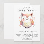 Boho Enchanted Owl Baby shower Kaart (Voorkant / Achterkant)
