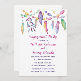 Boho Engagement Party Feathers Native American Kaart