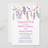 Boho Engagement Party Feathers Native American Kaart (Voorkant)