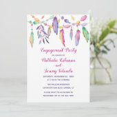 Boho Engagement Party Feathers Native American Kaart (Staand voorkant)