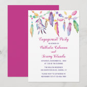 Boho Engagement Party Feathers Native American Kaart (Voorkant / Achterkant)