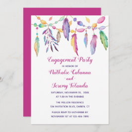 Boho Engagement Party Feathers Native American Kaart