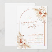 Boho Engagement Party nodigt uit | Kaart voor stel (Voorkant / Achterkant)