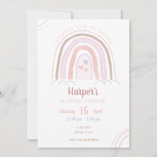 Boho ergens over de regenboogdag kaart (Voorkant)