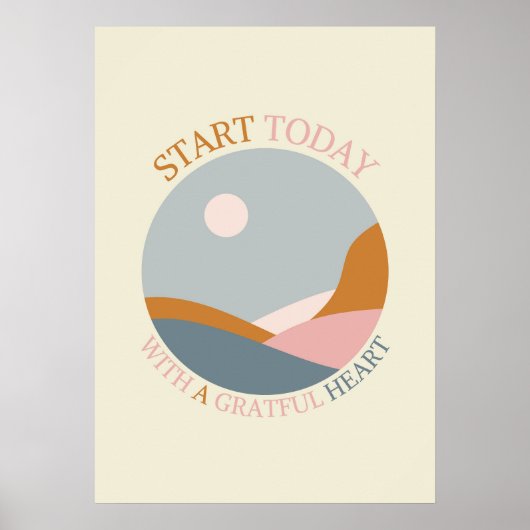 Boho Erkenningscitaat – Start Vandaag met een Dank Poster (Voorkant)